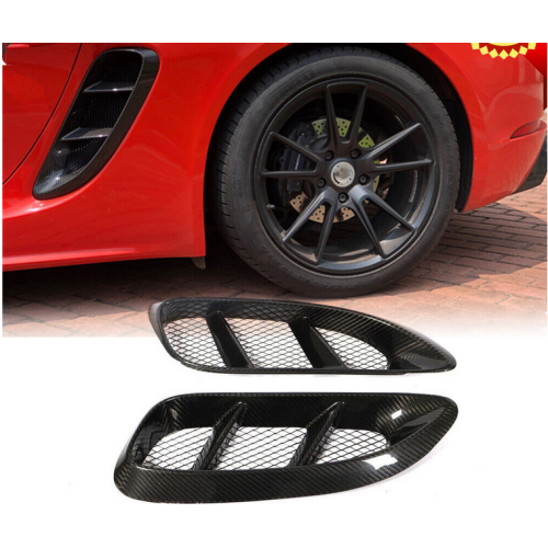 Porsche 718 Boxster Cayman Carbon Fiber Side Air Scoop Vents Intake Cover 2016-2018